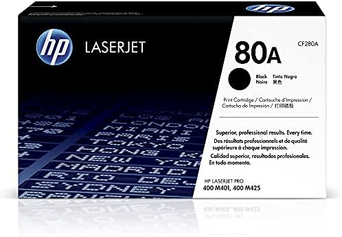 מחסנית טונר שחורה של HP 80A | עובד עם HP Laserjet Pro 400 M401 Series, HP Laserjet Pro 400 MFP M425 Series